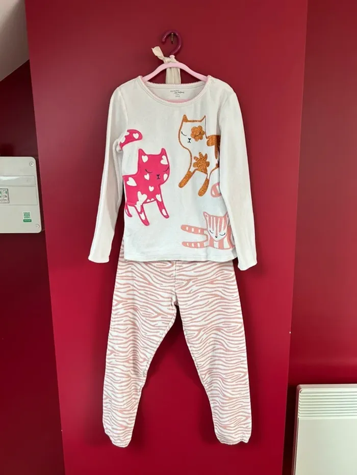 Pyjama velours fille 8 ans dpam chat
