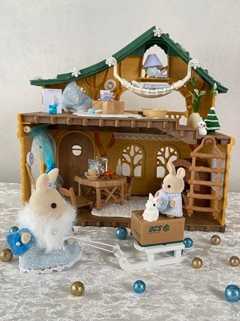 Maison complète chalet du lac lapin crème sylvanian