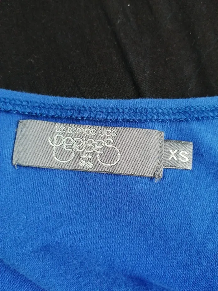 Tee-shirt bleu électrique imprimé cerises dans le dos / le temps des cerises / (XS) - photo numéro 6