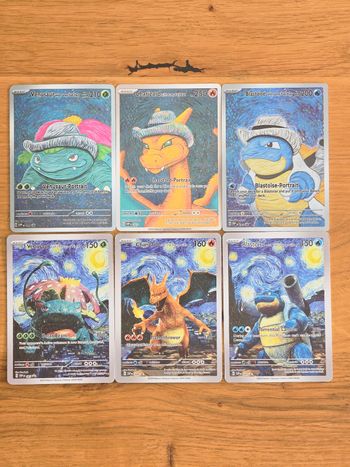 Florizarre tortank Dracaufeu van Gogh starry night