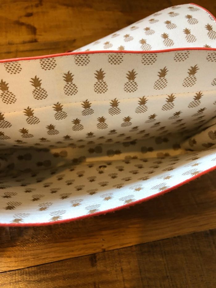 Sac bandoulière corail et tissu ananas - photo numéro 9