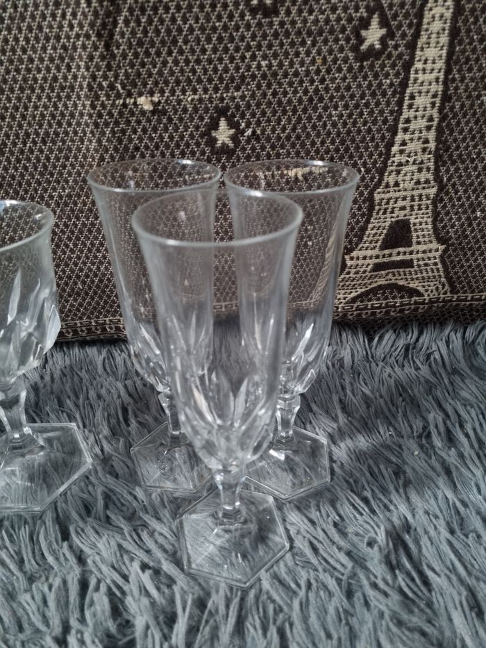 Ensemble de verres à pieds 6 pièces Cristal sculpté - photo numéro 4