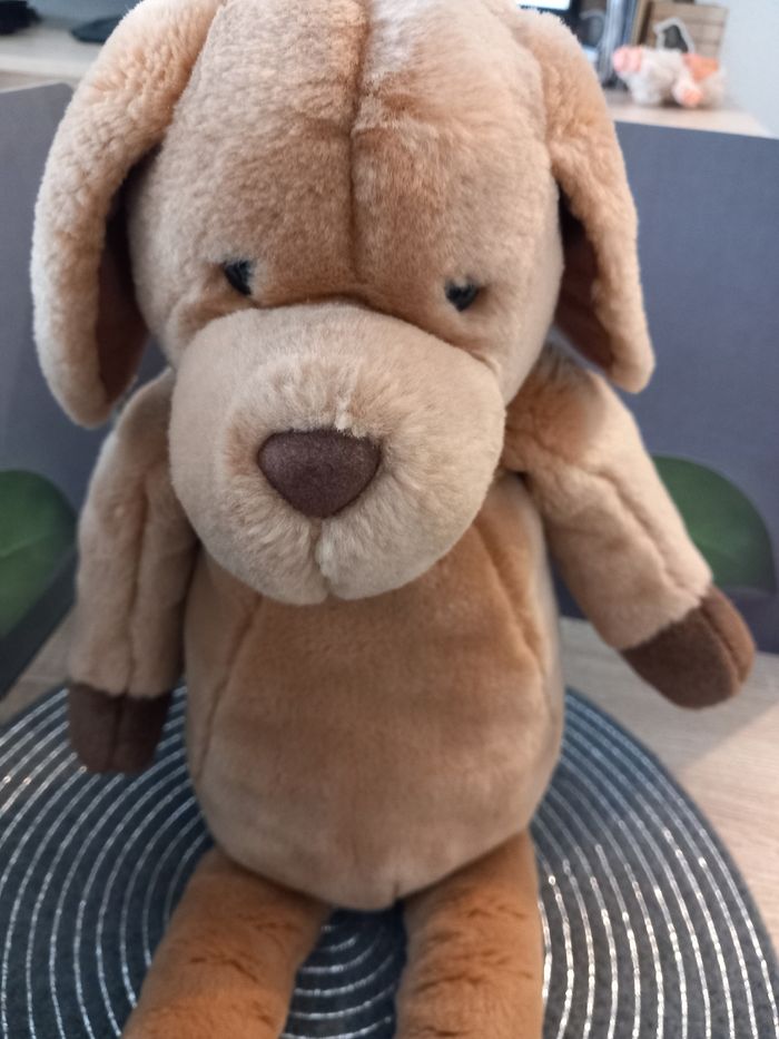 Peluche chien marron 50cm très doux - photo numéro 2