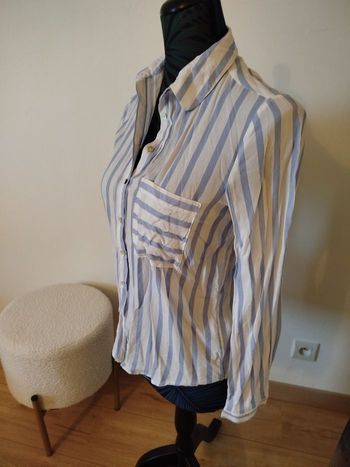 Chemise rayée bleu clair S