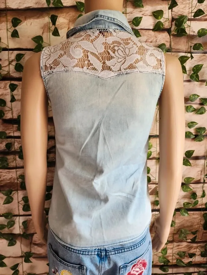🌸Blouse jeans Dentelle Megazzer Taille 36🌸 - photo numéro 4