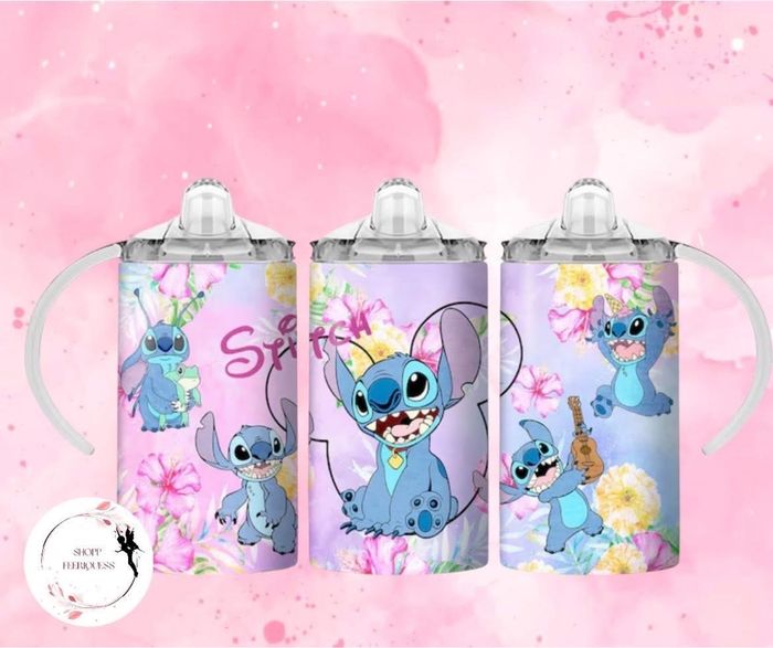 Stitch purple Flowers - Thermos Kids