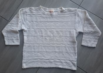 Pull 3/4 blanc vintage Etam