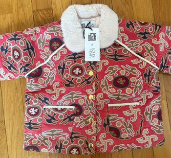 Veste en velours brodé rose Louise Misha