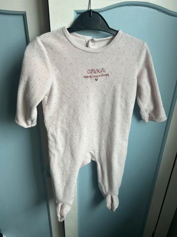 Pyjama rose kiabi , velours , 6 mois
