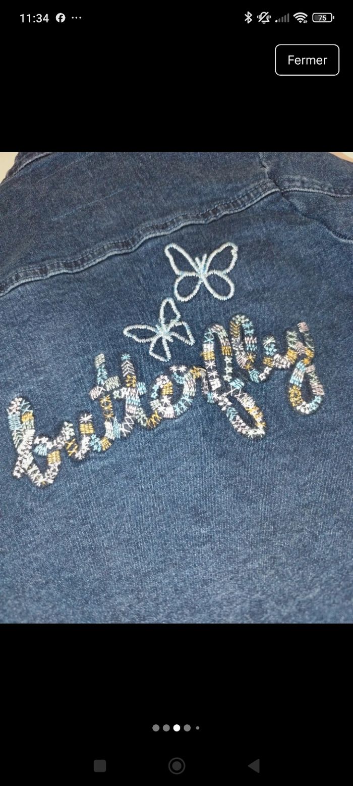 Veste en jean sergent major fille 4 ans - photo numéro 3