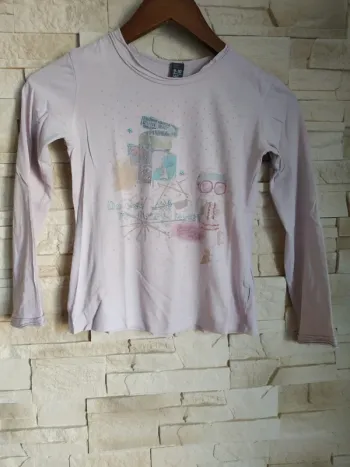T-shirt zara fille rose pâle 9/10 ans tbe
