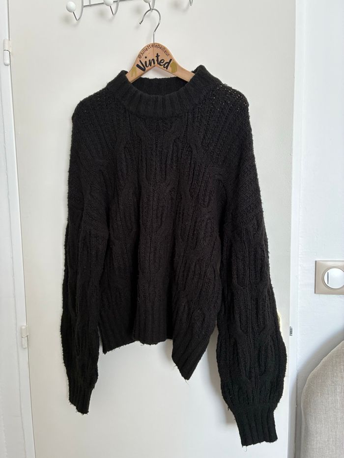 Gros pull noir col rond effet loose Urban Bliss – Taille M - photo numéro 1