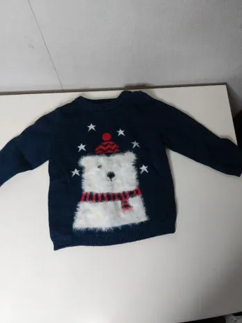 Pull de Noël bleu marine"Obaibi"