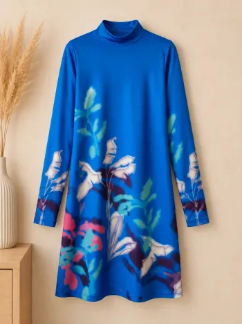 Robe tunique Mayo Bella Exclusive bleu floral taille S modeste swimwear