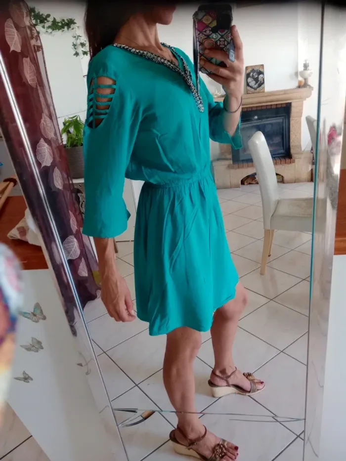 Robe femme 36 émeraude c83 - photo numéro 4