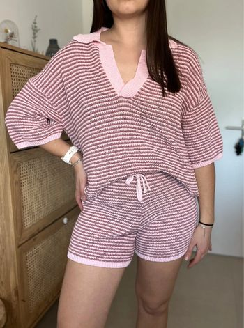Ensemble en maille rose Zara
