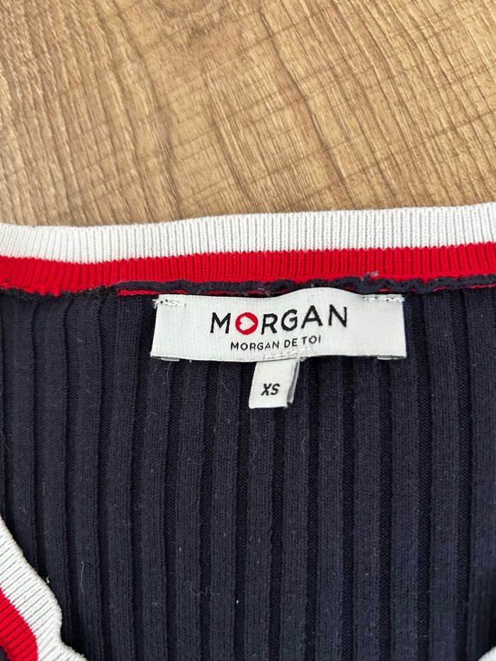 Pull bleu marine à manches longues Morgan taille XS bon état (léger défaut) - photo numéro 9