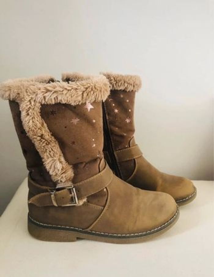 Paire de bottes enfant fille taille 34 fourrure bottines