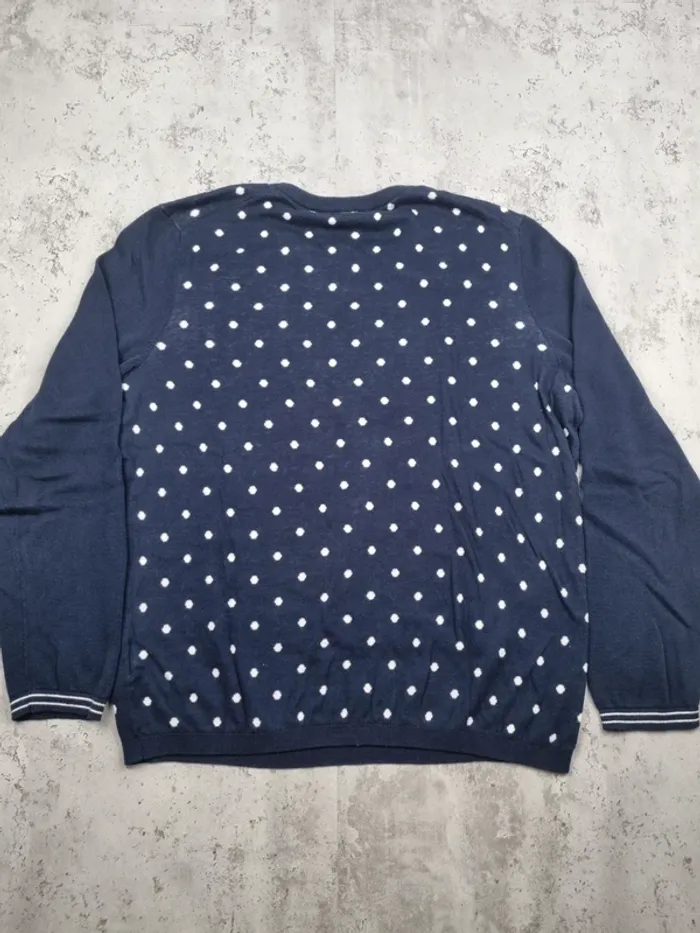 Pull bleu marine à pois blancs Tommy Hilfiger – Taille XXL/XL Femme (mesures en photos) - photo numéro 4