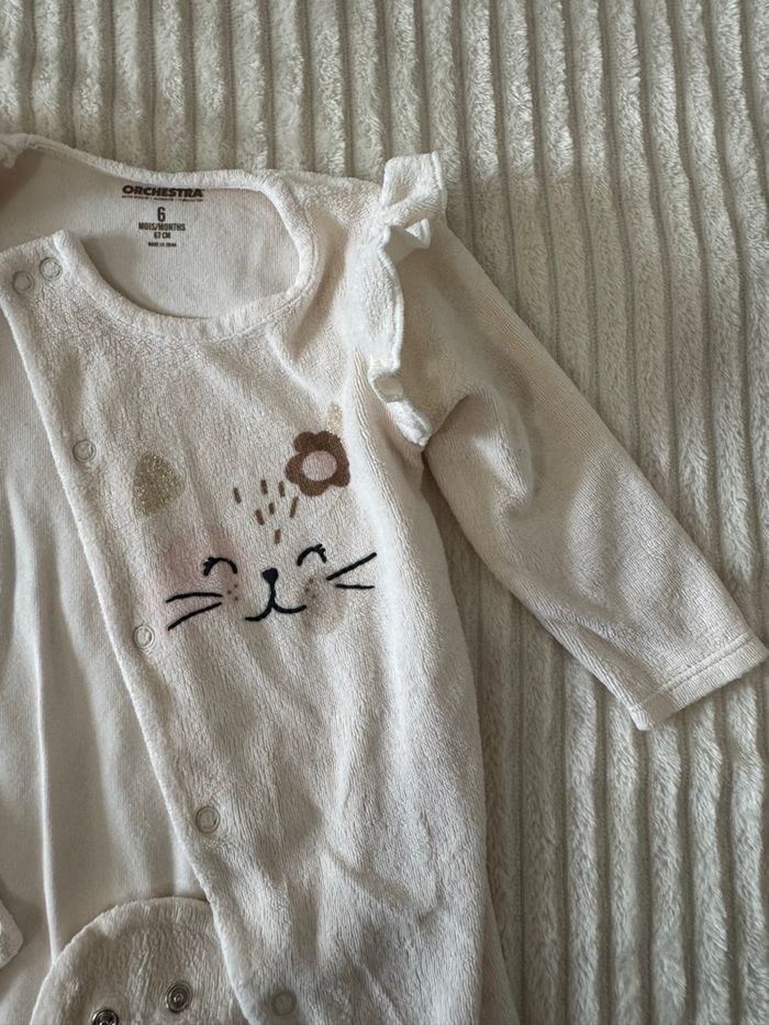 Lot de 2 pyjama - fille - beige et marron - Ochestra - 6 mois - Excellent état - photo numéro 10