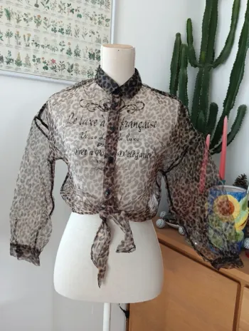Chemise blouse Bershka Taille Xs voile Léopard