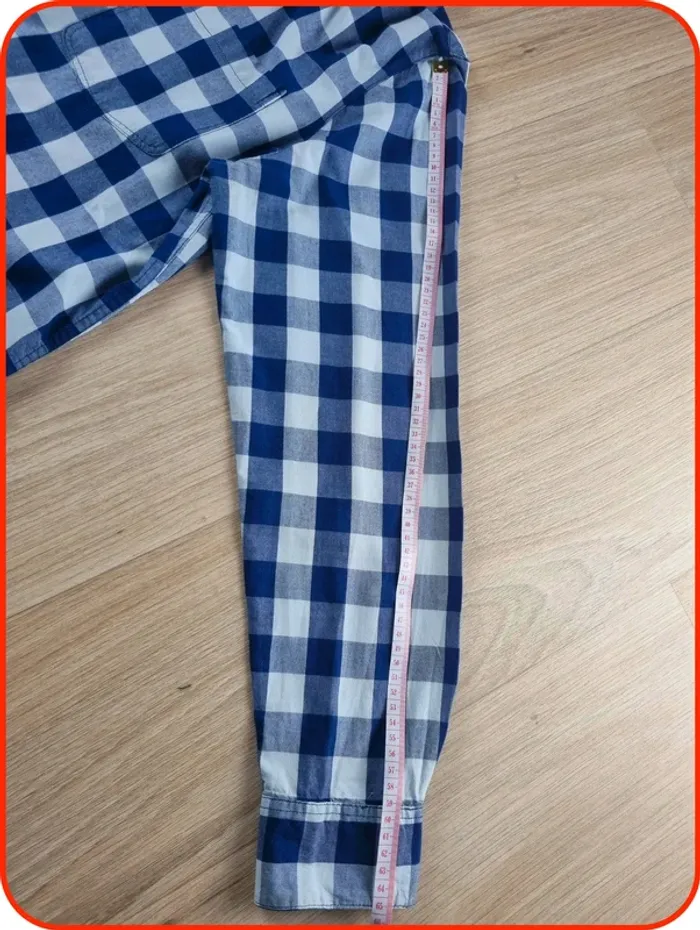 Chemise à carreaux bleue Homme Pull & Bear Taille L - photo numéro 5