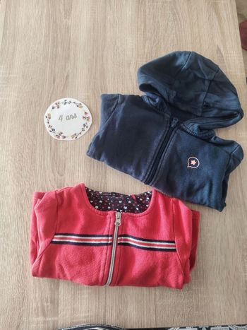 Lot de 2 vestes en coton fille 4 ans Kiabi