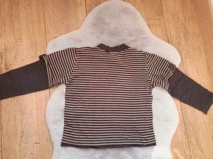 T.shirt manches longues rayé marron et beige Catimini 4 ans - photo numéro 9