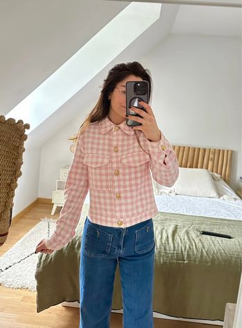 Veste en tweed vichy Zara 🍬