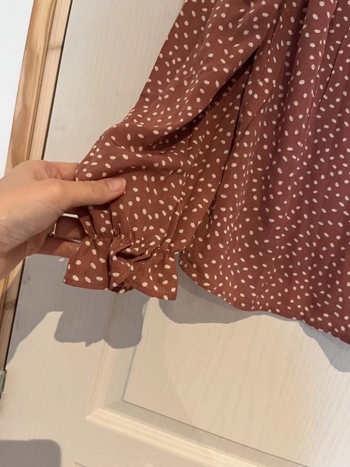 Blouse rose à pois - photo numéro 2