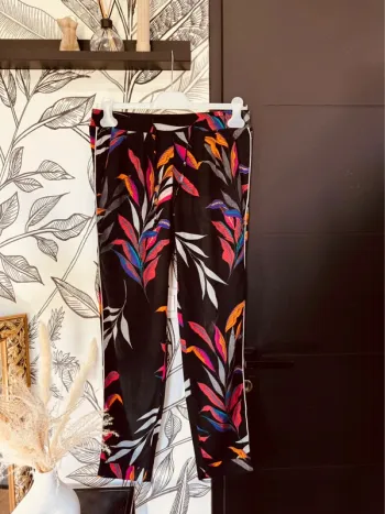 Taille 36 ~ S pantalon léger et fluide femme Camaieu noir rose orange 🌺