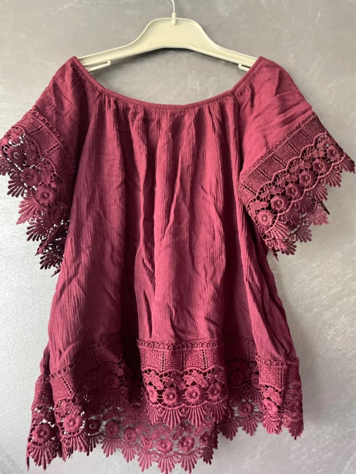 TEE shirt épaule dentelle - photo numéro 5