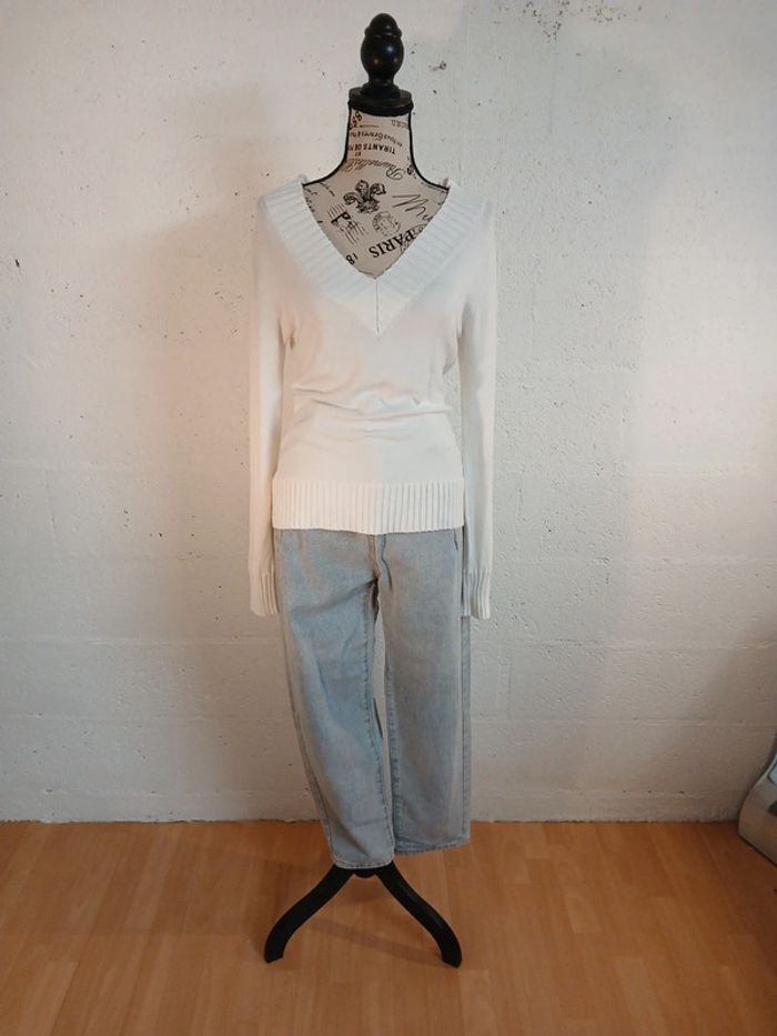 Pull blanc L/XL bon etat Beauté Woman - photo numéro 6