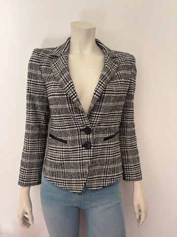 🌺Blazer noir, blanc et gris au motif carreaux Taille M/38🌺