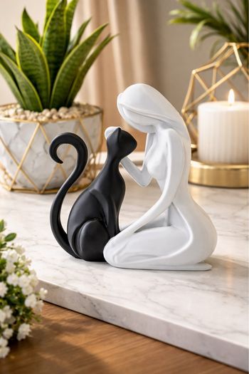 Décoration Femme et Son Chat
