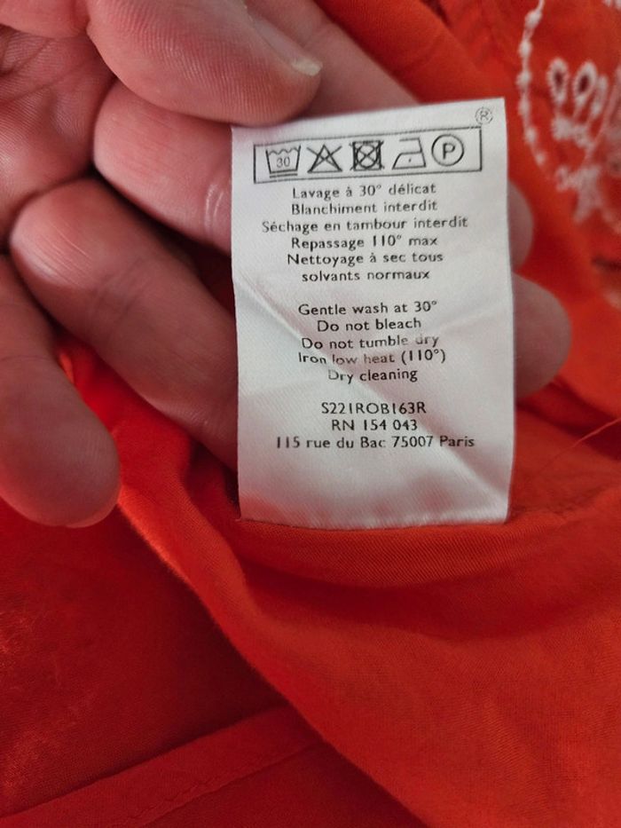 Robe Arielle écru fond corail Sézane - photo numéro 11