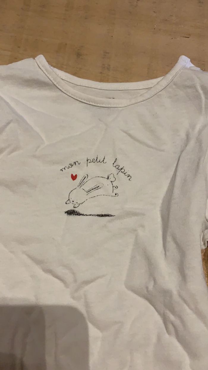 Tee-shirts manche longue blanc Kiabi 24 mois - photo numéro 2