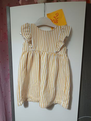 Robe été à rayures moutarde 24 mois 