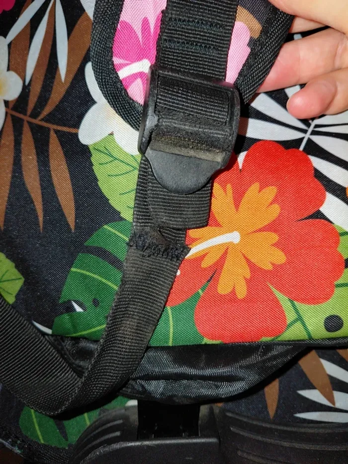 Cartable fleurs cactus à roulettes avec trousse - photo numéro 7