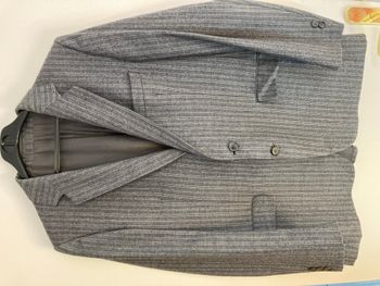 Veste costume grise pure laine vierge