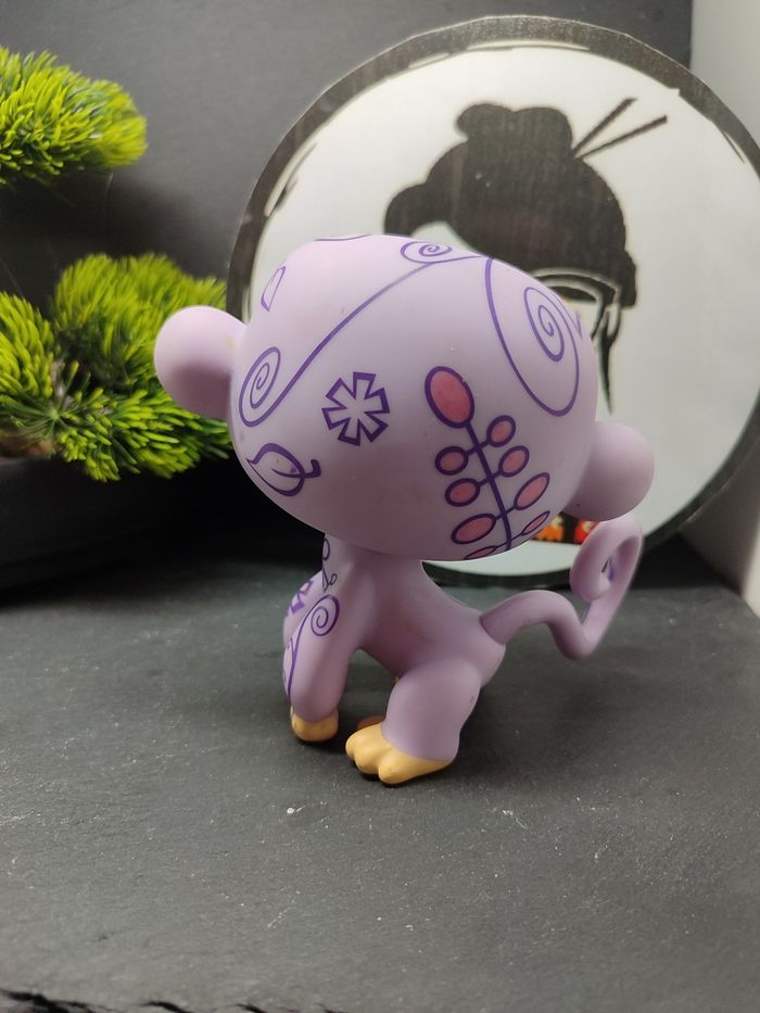 My Littlest Petshop Pet Shop LPS Monkey Singe Jumbo Purple 5" 2008 Deco Pet - photo numéro 2