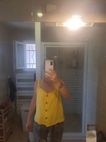 Débardeur jaune camaïeu taille 38