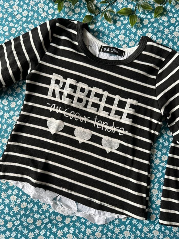 T-shirt haut dentelle 4 ans - photo numéro 3
