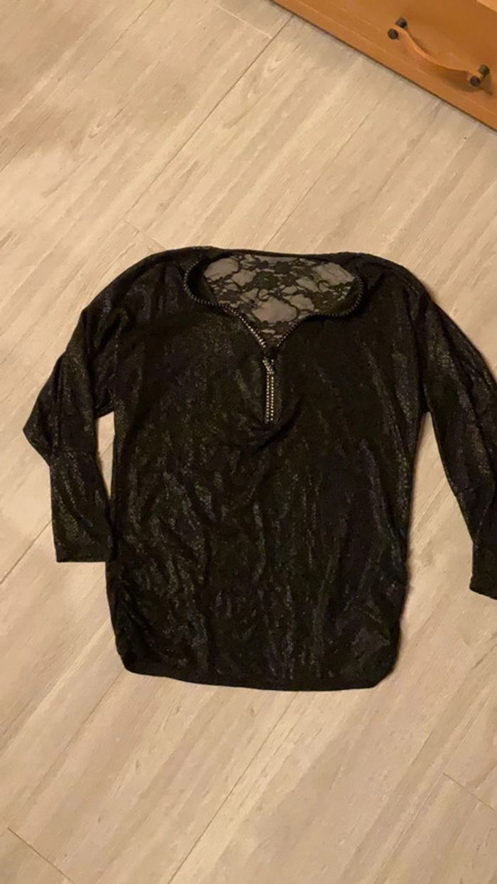 Blouse noire effet léopard (n°27)