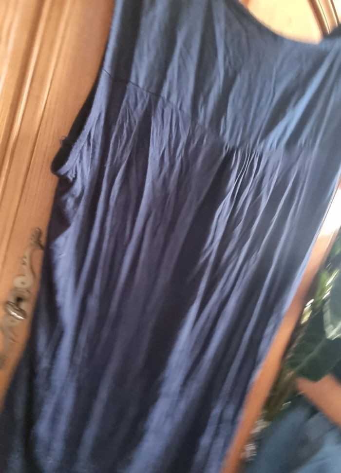 Debardeur blouse bleue marine xl bi matière très bon état - photo numéro 2