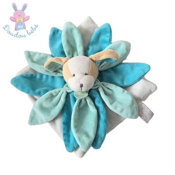 Chien plat blanc pétales menthe collector DOUDOU ET COMPAGNIE