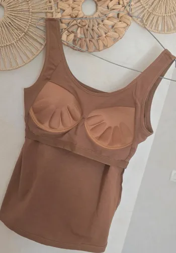 Top coton avec brassière integrée