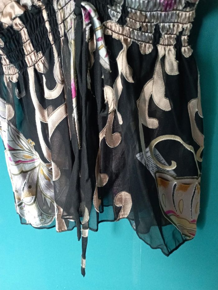Blouse chic noir et dorée - photo numéro 5