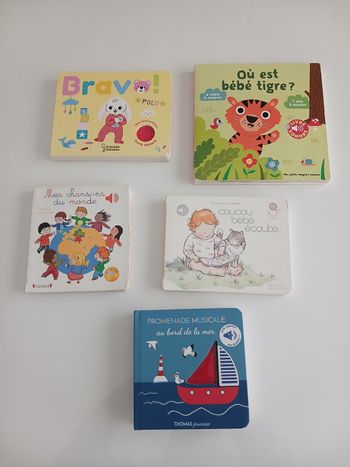 Lot de 5 livres sonores pour bébés - Éveil & Musique