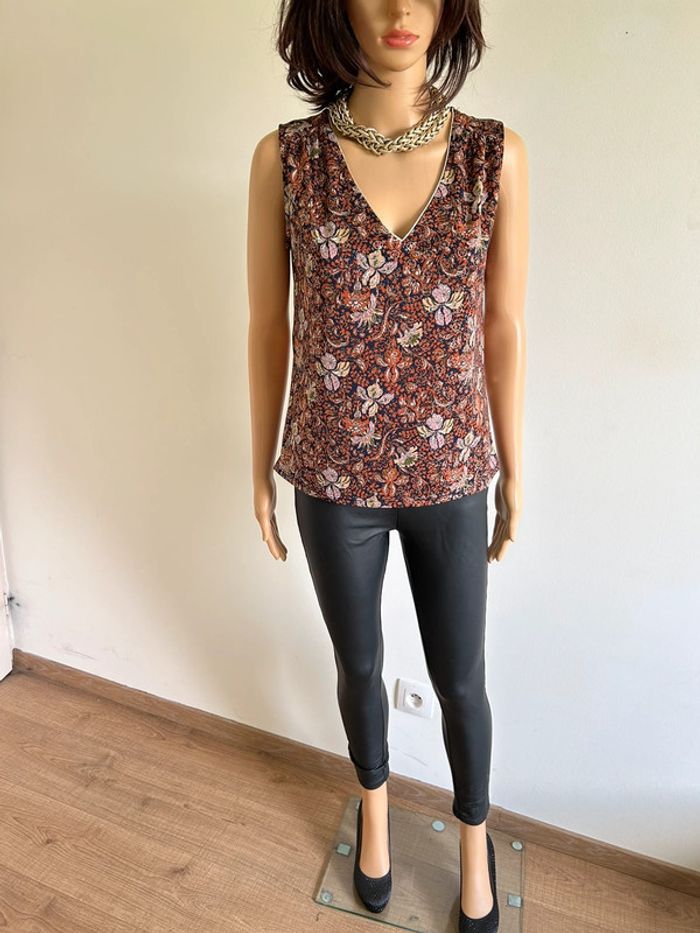 Blouse imprimée sans manches Morgan taille S jamais portée - photo numéro 3